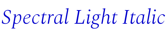Spectral Light Italic police de caractère